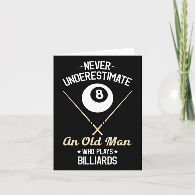 Tarjeta 8 Billar Piscina Funny Billiards Player Lover Dad  (Anverso)