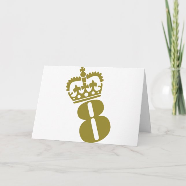 Tarjeta 8 cumpleaños - número - ocho (Anverso)