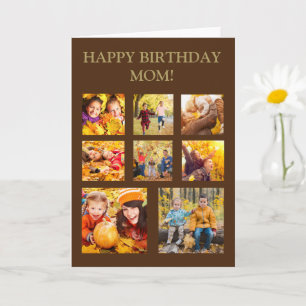 Tarjeta 8 Fotos Collage Feliz Cumpleaños Mamá 