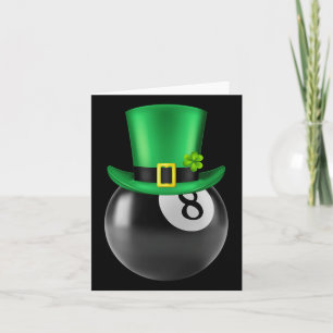 Tarjeta 8 Piscina Ball Billiards Lover St Paddys Day Lepre
