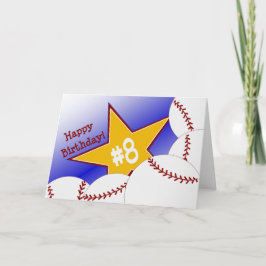 Tarjeta ¡8vo cumpleaños feliz, bateador!