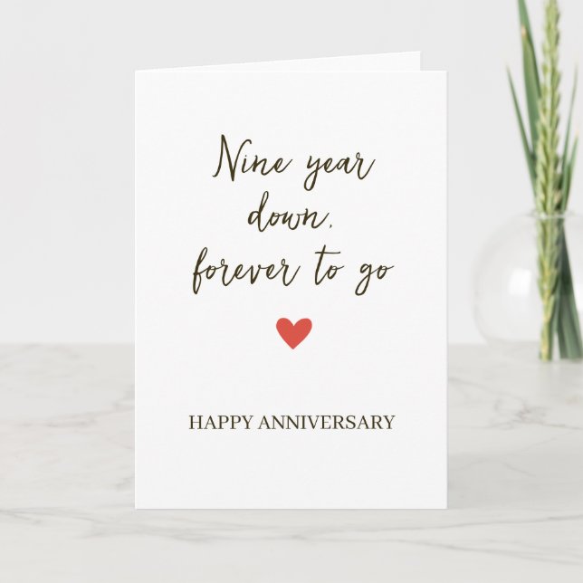 Tarjeta 9º Aniversario – Nueve Años Pasados y Siempre Por  (Anverso)