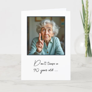 Tarjeta 90.ª diversión de la anciana dama de cumpleaños