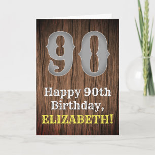 Tarjeta 90.º cumpleaños: Country Western Inspired Look, No