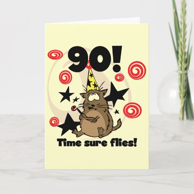 Tarjeta 90.º cumpleaños de moscas (Anverso)