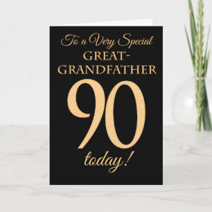 Tarjeta 90.º Cumpleaños del Gran Abuelo Negro, con efecto