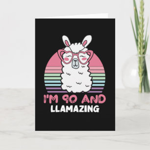 Tarjeta 90.º cumpleaños Llamando Llama de 90 años