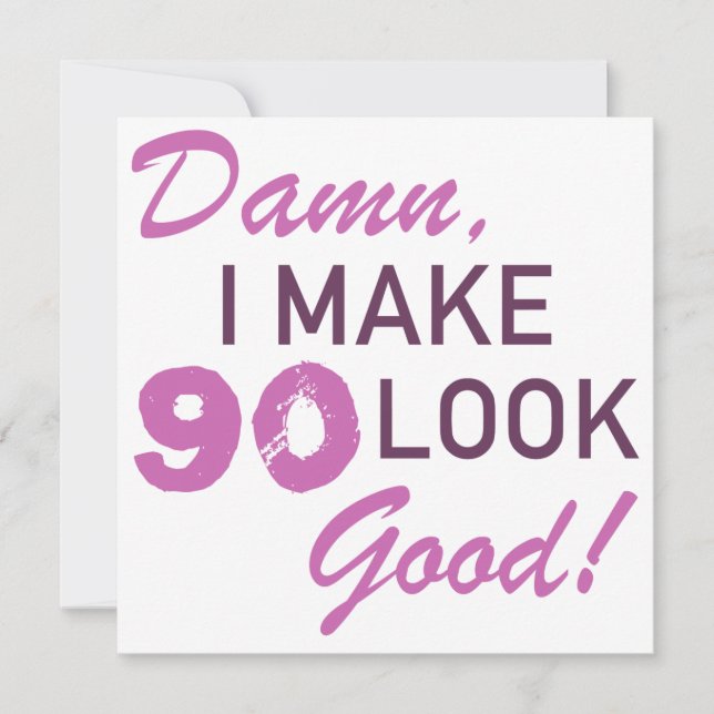 Tarjeta 90.º humor de cumpleaños (Anverso)