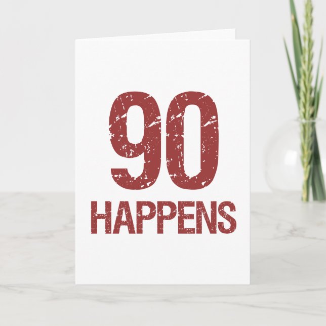Tarjeta 90.º humor de cumpleaños (Anverso)