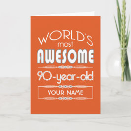 Tarjeta 90.º Naranja de la mejor llama del mundo de cumple