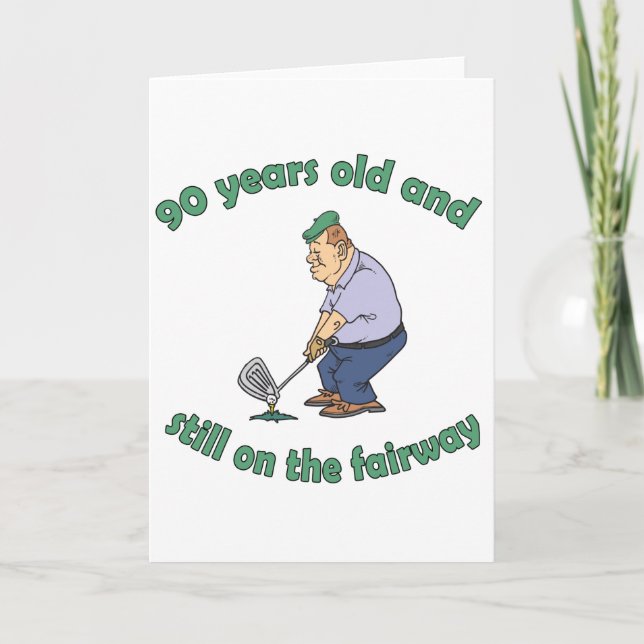 Tarjeta 90.º regalo de la Mordaza de Golfer (Anverso)