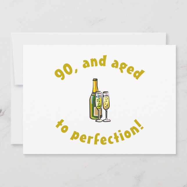 Tarjeta 90 Años De Edad A La Perfección (Anverso)
