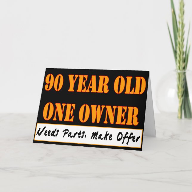 Tarjeta 90 Años, Un Propietario - Necesita Piezas, Hacer O (Anverso)