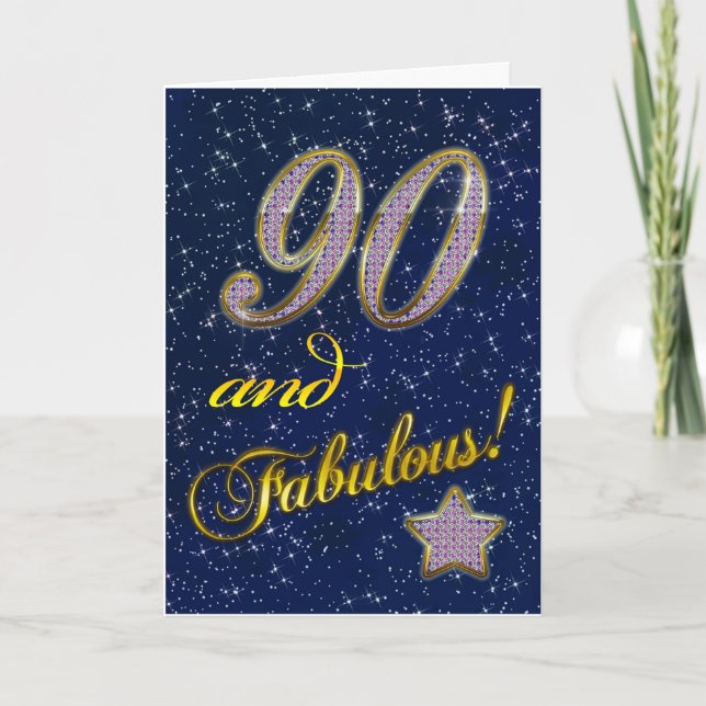 Tarjeta 90° cumpleaños para alguien Fabuloso (Anverso)