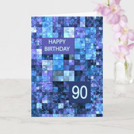 Tarjeta 90° cumpleaños, plazas azules,