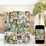 Tarjeta 90 o cualquier Collage de fotos de edad cumpleaños<br><div class="desc">Plantilla de fotografía tarjeta de gran cumpleaños que puedes personalizar para cualquier edad y añadir hasta 40 fotos diferentes. El ejemplo es para un cumpleaños número 90 que puedes editar y también puedes personalizar el mensaje dentro y grabar el año atrás. La plantilla de fotos está lista para que agregue...</div>