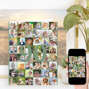 Tarjeta 90 o cualquier Collage de fotos de edad cumpleaños