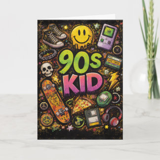 Tarjeta 90s Kids Retro Pizza Fun Pattern