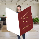 Tarjeta 90th Birthday Gold Script Red Chapter 90 Giant<br><div class="desc">Congratulate a special someone on their 90th birthday with a giant card they won't forget! This gorgeous card features an elegant gold script on a beautiful red background, with a bold “Chapter 90” in the center. Celebrate their milestone 90th birthday in style and show them how much they are loved...</div>