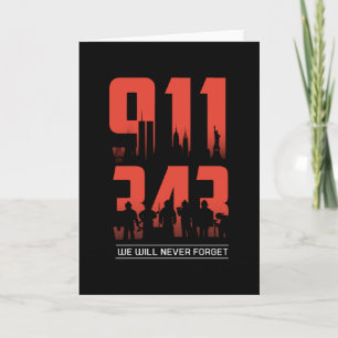 Tarjeta 911 Nunca Olvidaremos a 343 Patriotas De Los Bombe