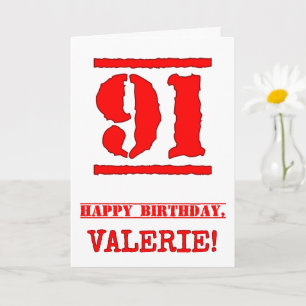 Tarjeta 91 cumpleaños: divertido look inspirado en sellos 
