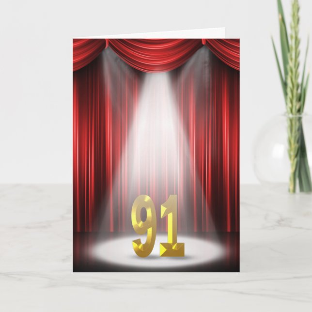 Tarjeta 91° cumpleaños en el centro de atención (Anverso)
