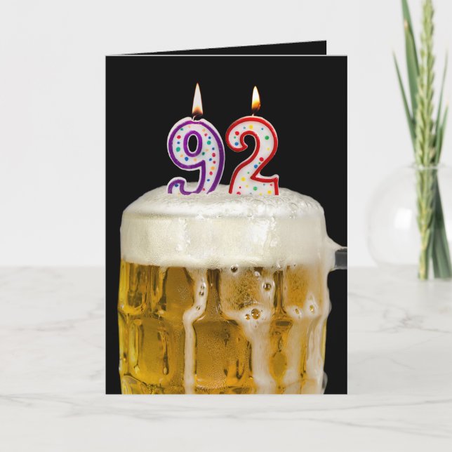 Tarjeta 92.ª Cerveza de cumpleaños con negro (Anverso)