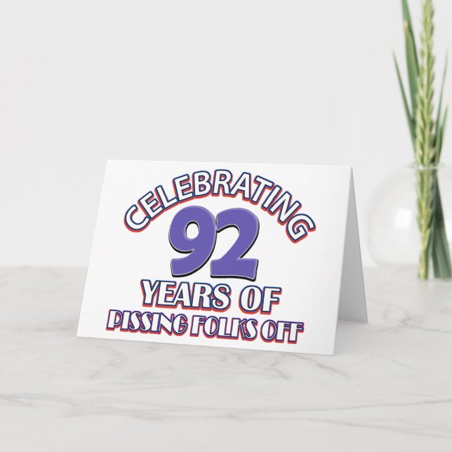 Tarjeta 92.º diseño de cumpleaños (Anverso)