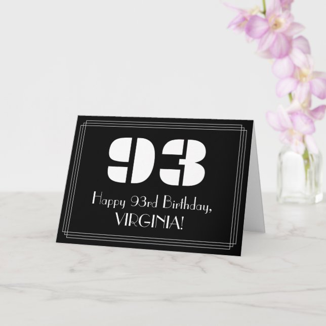 Tarjeta 93.º Cumpleaños: Aspecto inspirado en el Art Deco  (Orquídea)