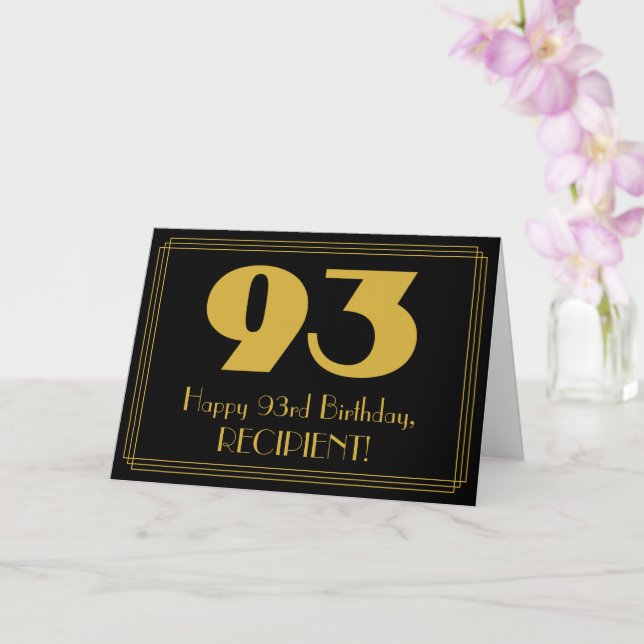 Tarjeta 93.º Cumpleaños: Aspecto inspirado en el Art Deco  (Orquídea)