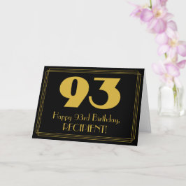 Tarjeta 93.º Cumpleaños: Aspecto inspirado en el Art Deco 