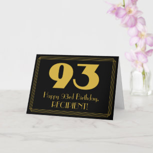 Tarjeta 93.º Cumpleaños: Aspecto inspirado en el Art Deco 
