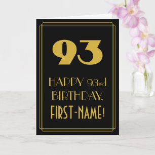 Tarjeta 93 Aniversario - Aspecto inspirado en el Art Deco 
