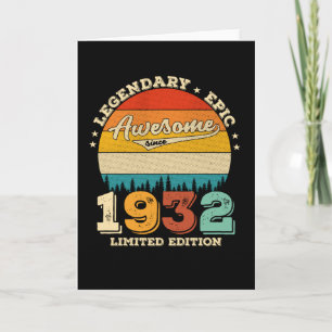 Tarjeta 93 años de edad 1932 impresionante desde el regalo
