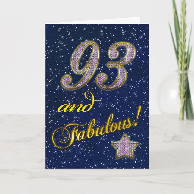 Tarjeta 93 años para alguien Fabuloso (Anverso)