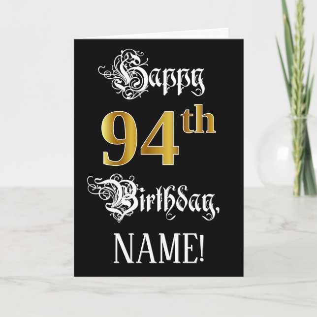Tarjeta 94º cumpleaños — Guión de fantasía; Mirada de oro  (Anverso)