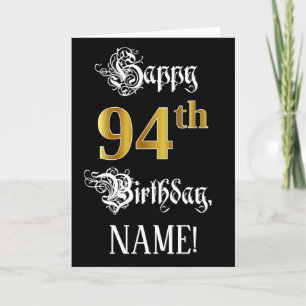 Tarjeta 94º cumpleaños — Guión de fantasía; Mirada de oro