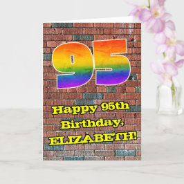 Tarjeta 95º cumpleaños: Arcoiris 95 inspirado en graffitis