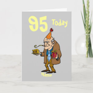 Tarjeta 95º cumpleaños hoy cartoon personalizado