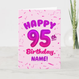 Tarjeta 95th Balloon Number Custom Name Birthday Card