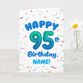 Tarjeta 95th Balloon Number Custom Name Birthday Card