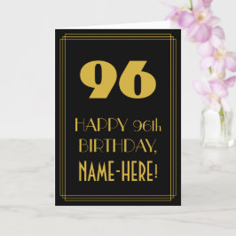 Tarjeta 96º cumpleaños - Aspecto inspirado en el Art Deco 