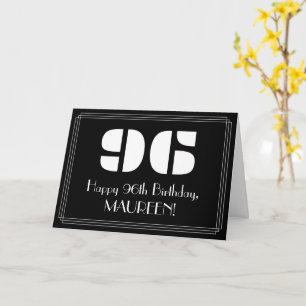 Tarjeta 96º cumpleaños: Aspecto inspirado en el Art Deco "