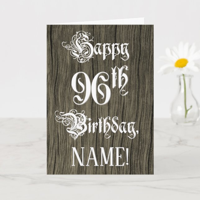 Tarjeta 96º cumpleaños: Elegante y brillante texto; aparie (Planta pequeña)
