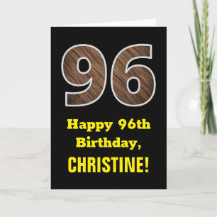 Tarjeta 96º cumpleaños: Nombre, Patrón de grano de madera