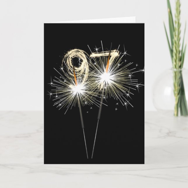 Tarjeta 97.ª estafa de cumpleaños en negro (Anverso)