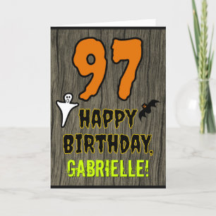 Tarjeta 97.º cumpleaños: Tembloroso tema de Halloween, nom