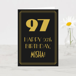Tarjeta 97 cumpleaños ~ Art Deco Inspirado Aspecto "97" y