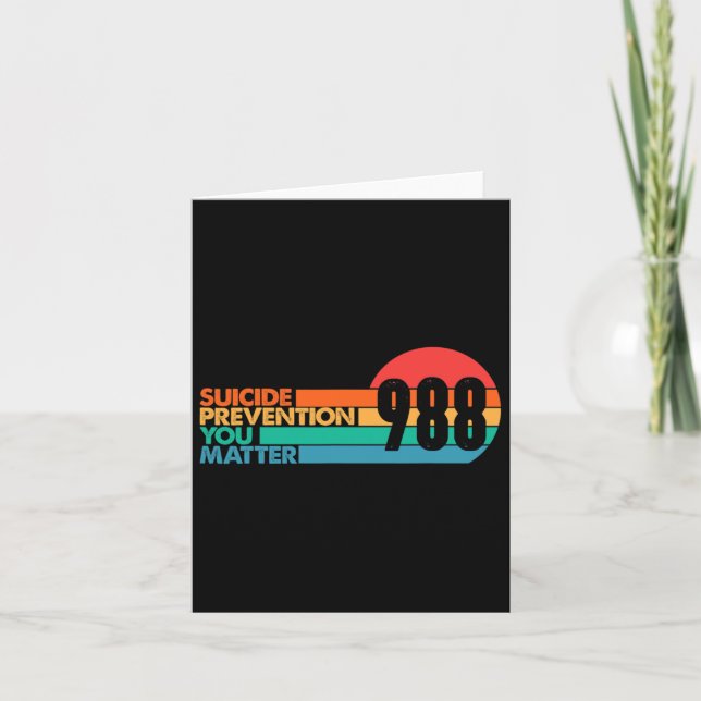 Tarjeta 988 Prevención del suicidio Vida útil 988 Concienc (Anverso)