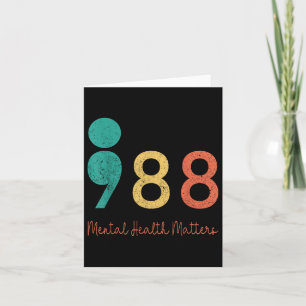 Tarjeta 988 Semicolón Salud Mental S Prevención del Suicid